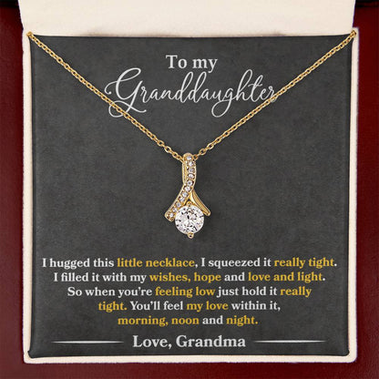 To My Granddaughter - You'll Feel My Love - Alluring Beauty Necklace Message Card