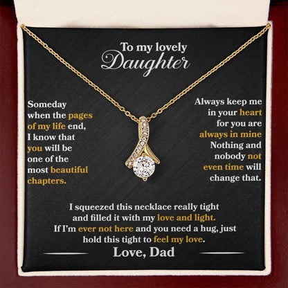 To My Daughter - Always Keep Me In Your Heart - Flowers Black - Alluring Beauty Necklace