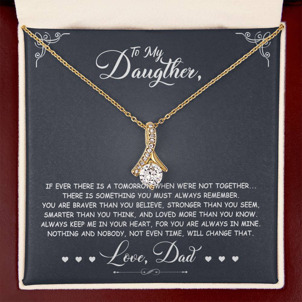 To My Daughter - You Are Braver Than You Believe - Grey - Alluring Beauty Necklace