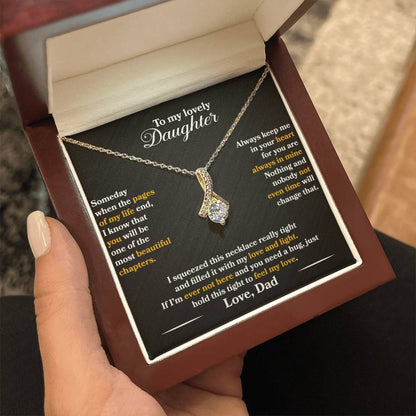 To My Daughter - Always Keep Me In Your Heart - Flowers Black - Alluring Beauty Necklace