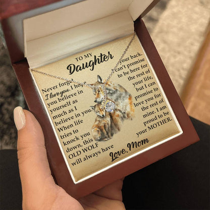 To My Daughter - I Am Proud To Be Your Mother - Wolves - Alluring Beauty Necklace