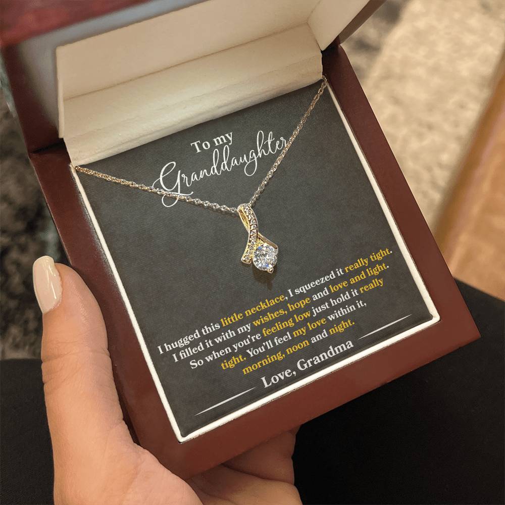 To My Granddaughter - You'll Feel My Love - Alluring Beauty Necklace Message Card