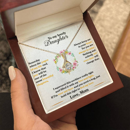 To My Daughter - Always Keep Me In Your Heart - Flowers Grey - Alluring Beauty Necklace