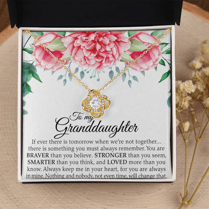 To My Lovely Daughter - You Are Braver Than You Believe - Flowers Pink - Love Knot Necklace - Message Box