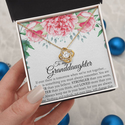 To My Lovely Daughter - You Are Braver Than You Believe - Flowers Pink - Love Knot Necklace - Message Box