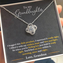 Load image into Gallery viewer, To My Granddaughter - I Hugged This Little Pendant - Love Grandma - PRICE INCLUDES FREE SHIPPING