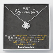 Load image into Gallery viewer, To My Granddaughter - I Hugged This Little Pendant - Love Grandma - PRICE INCLUDES FREE SHIPPING