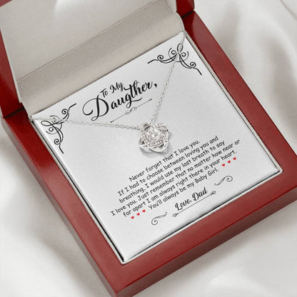To My Daughter - You'll Always Be My Baby Girl - Love Knot Necklace - Message Box