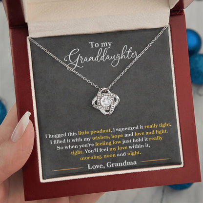 To My Granddaughter - I Hugged This Little Pendant - Love Grandma - PRICE INCLUDES FREE SHIPPING