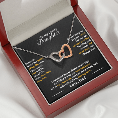 To My Lovely Daughter - Someday - Love  Dad -  Interlocking Hearts   - PRICE INCLUDES FREE SHIPPING