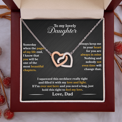 To My Lovely Daughter - Someday - Love  Dad -  Interlocking Hearts   - PRICE INCLUDES FREE SHIPPING