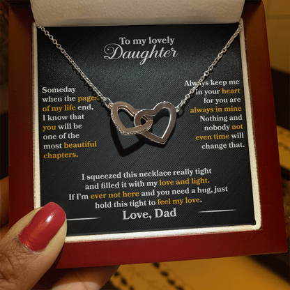 To My Lovely Daughter - Someday - Love  Dad -  Interlocking Hearts   - PRICE INCLUDES FREE SHIPPING