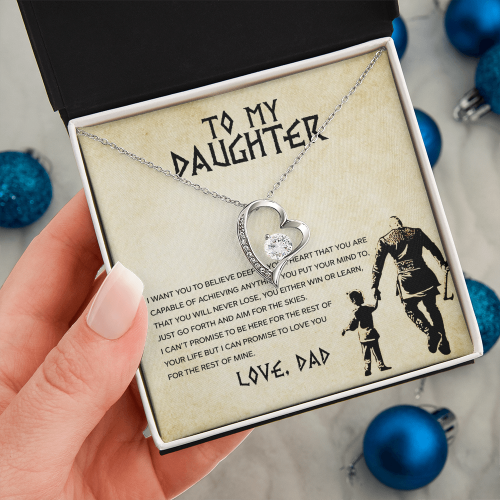 To My Daughter - You Can Achieve Anything - Forever Love Necklace - Message Box