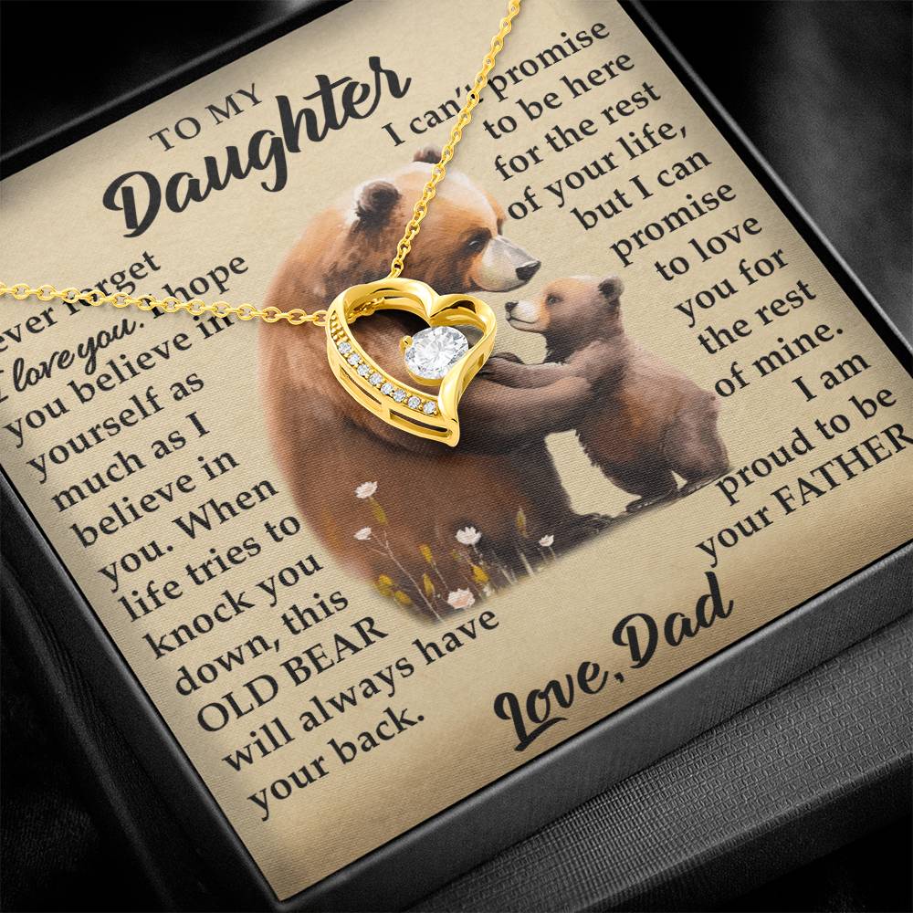 To My Daughter - I Am Proud To Be Your Father - Bears - Forever Love Necklace - Message Box