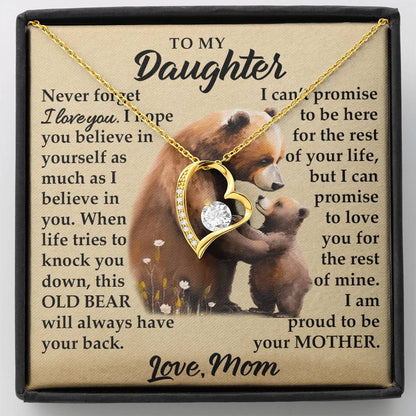 To My Daughter - I Am Proud To Be Your Father - Bears - Forever Love Necklace - Message Box