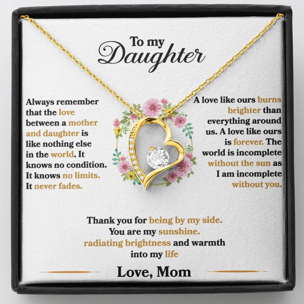 To My Daughter - I Am Incomplete Without You - Flowers - Forever Love Necklace - Message Box