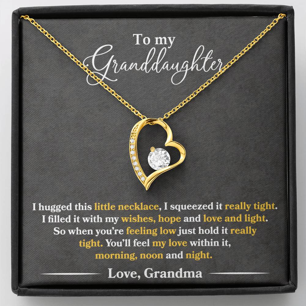 To My Granddaughter - You'll Feel My Love - Forever Love Necklace - Message Box