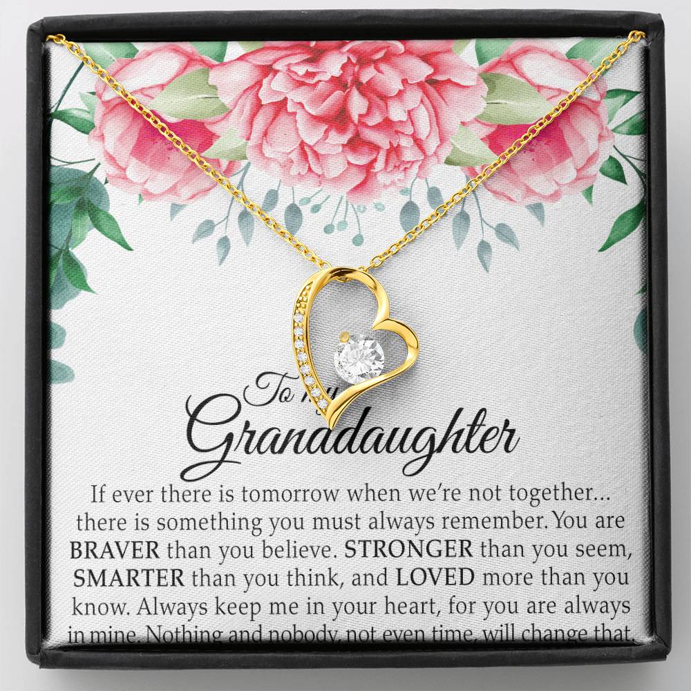 To My Granddaughter - You Are Braver Than You Believe - Forever Love Necklace - Message Box
