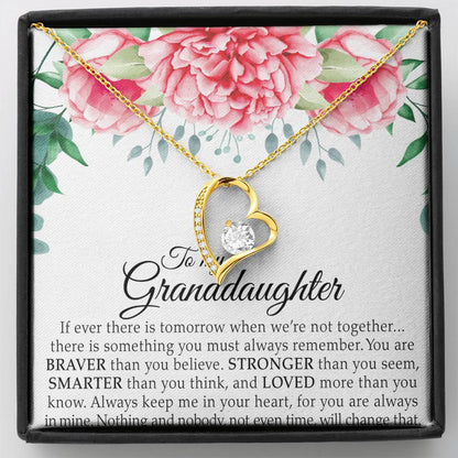 To My Granddaughter - You Are Braver Than You Believe - Forever Love Necklace - Message Box