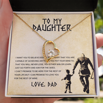 To My Daughter - You Can Achieve Anything - Forever Love Necklace - Message Box