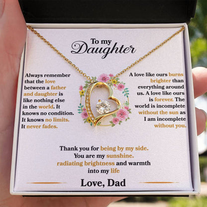To My Daughter - I Am Incomplete Without You - Flowers - Forever Love Necklace - Message Box