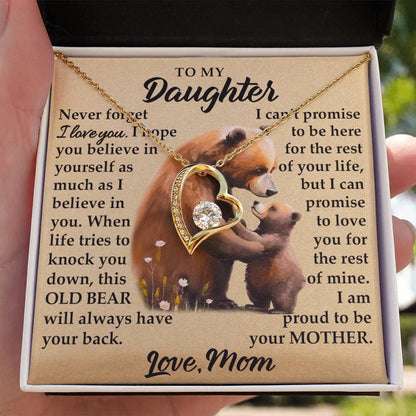 To My Daughter - I Am Proud To Be Your Father - Bears - Forever Love Necklace - Message Box