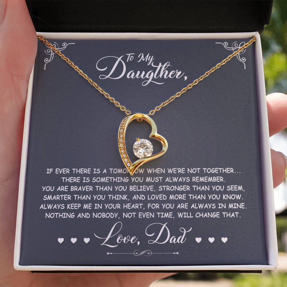 To My Daughter - You Are Braver Than You Believe - Forever Love Necklace - Message Box