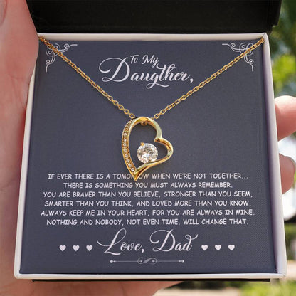 To My Daughter - You Are Braver Than You Believe - Forever Love Necklace - Message Box