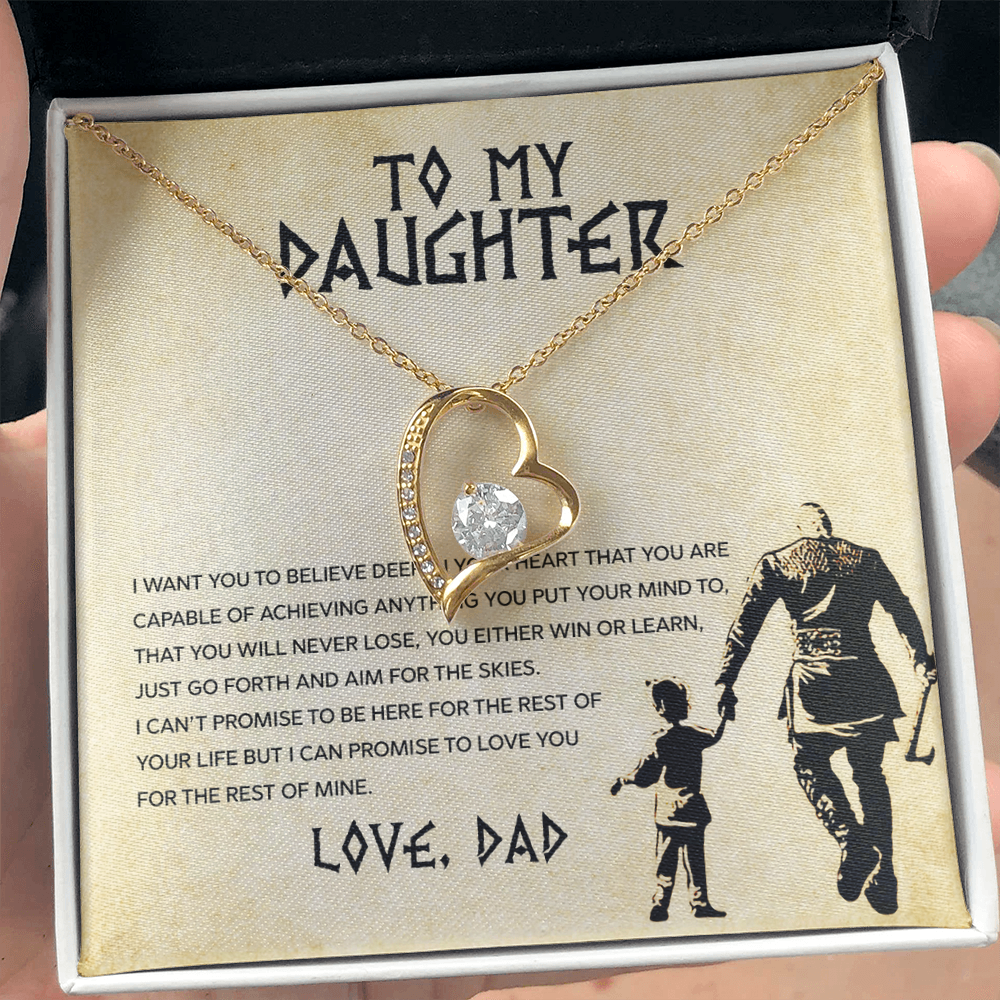 To My Daughter - You Can Achieve Anything - Forever Love Necklace - Message Box