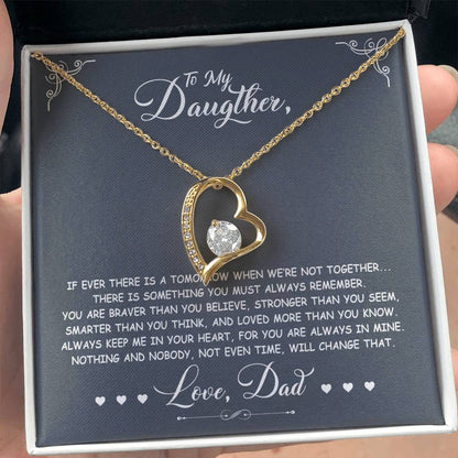 To My Daughter - You Are Braver Than You Believe - Forever Love Necklace - Message Box