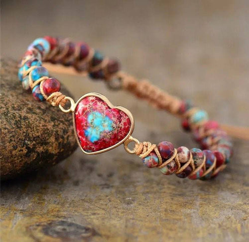 Mystic Jasper Heart Bracelet - PRICE INCLUDES FREE SHIPPING