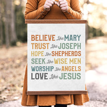 Load image into Gallery viewer, Believe Like Mary Hanging Canvas -  FREE SHIPPING When You Order Today!