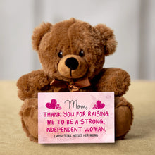Load image into Gallery viewer, Thank You For Raising Me Teddy Bear With Postcard -PRICE INCLUDES FREE SHIPPING!!