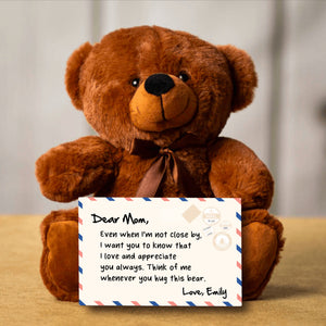 Dear Mom Teddy Bear With Postcard - PRICE INCLUDES FREE SHIPPING!!