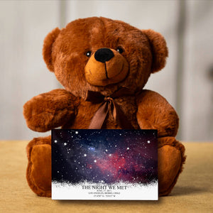 Personalized Star Map Teddy Bear with Canvas Message Card - Price Includes FREE Shipping!