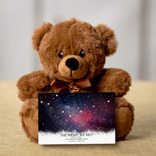 Load image into Gallery viewer, Personalized Star Map Teddy Bear with Canvas Message Card - Price Includes FREE Shipping!