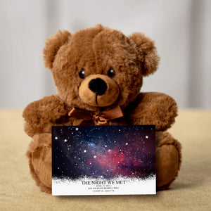 Personalized Star Map Teddy Bear with Canvas Message Card - Price Includes FREE Shipping!