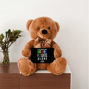 In This Family No One Fights Alone Autism Teddy Bear -Personalized -PRICE INCLUDES FREE SHIPPING