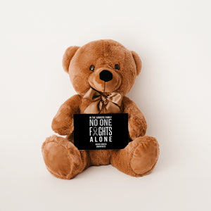In This Family No One Fights Alone Brain Cancer Teddy Bear - Personalized - PRICE INCLUDES FREE SHIPPING