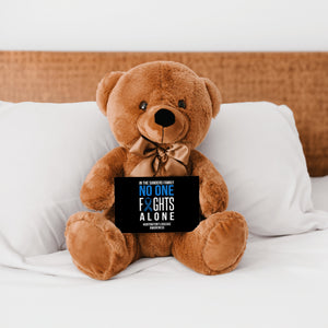 In This Family No One Fights Alone Huntington's Disease Teddy Bear - Personalized - PRICE INCLUDES FREE SHIPPING