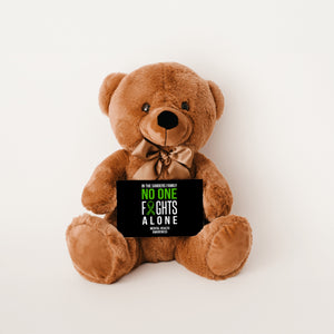 In This Family No One Fights Alone Mental Health Teddy Bear - Personalized -PRICE INCLUDES FREE SHIPPING