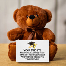 Load image into Gallery viewer, Weird Hat Graduation Teddy Bear with Message Card -PRICE INCLUDES FREE SHIPPING