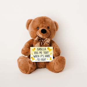 Hug Me When It's Hard To Fight Teddy Bear with Message Card - PERSONALIZED - PRICE INCLUDES FREE SHIPPING