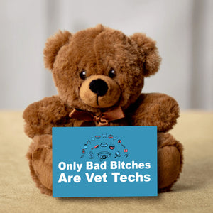 Only Bad Bitches Are Vet Techs Teddy Bear with Message Card - PRICE INCLUDES FREE SHIPPING
