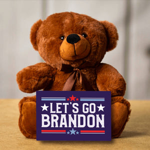 Let's Go Brandon Teddy Bear with Message Card, PRICE INCLUDES FREE SHIPPING, Stuffed Animal, Political