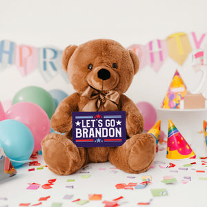 Let's Go Brandon Teddy Bear with Message Card, PRICE INCLUDES FREE SHIPPING, Stuffed Animal, Political