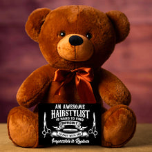 Load image into Gallery viewer, An Awesome Hairstylist Teddy Bear with Message Card, PRICE INCLUDES FREE SHIPPING