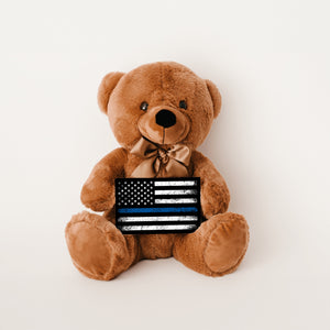Blue Lives Matter Teddy Bear with Message Card, PRICE INCLUDES FREE SHIPPING