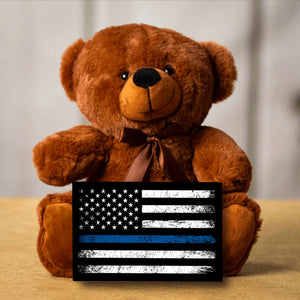 Blue Lives Matter Teddy Bear with Message Card, PRICE INCLUDES FREE SHIPPING