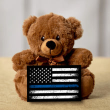 Load image into Gallery viewer, Blue Lives Matter Teddy Bear with Message Card, PRICE INCLUDES FREE SHIPPING